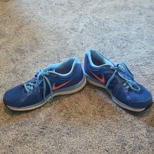 Nike Vibrant Blue Sneakers with Orange Swoosh